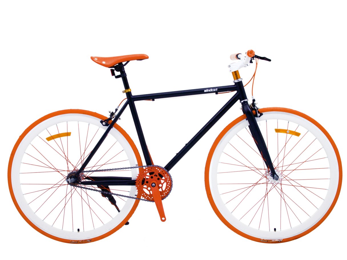 700C 單速車 黑/橘