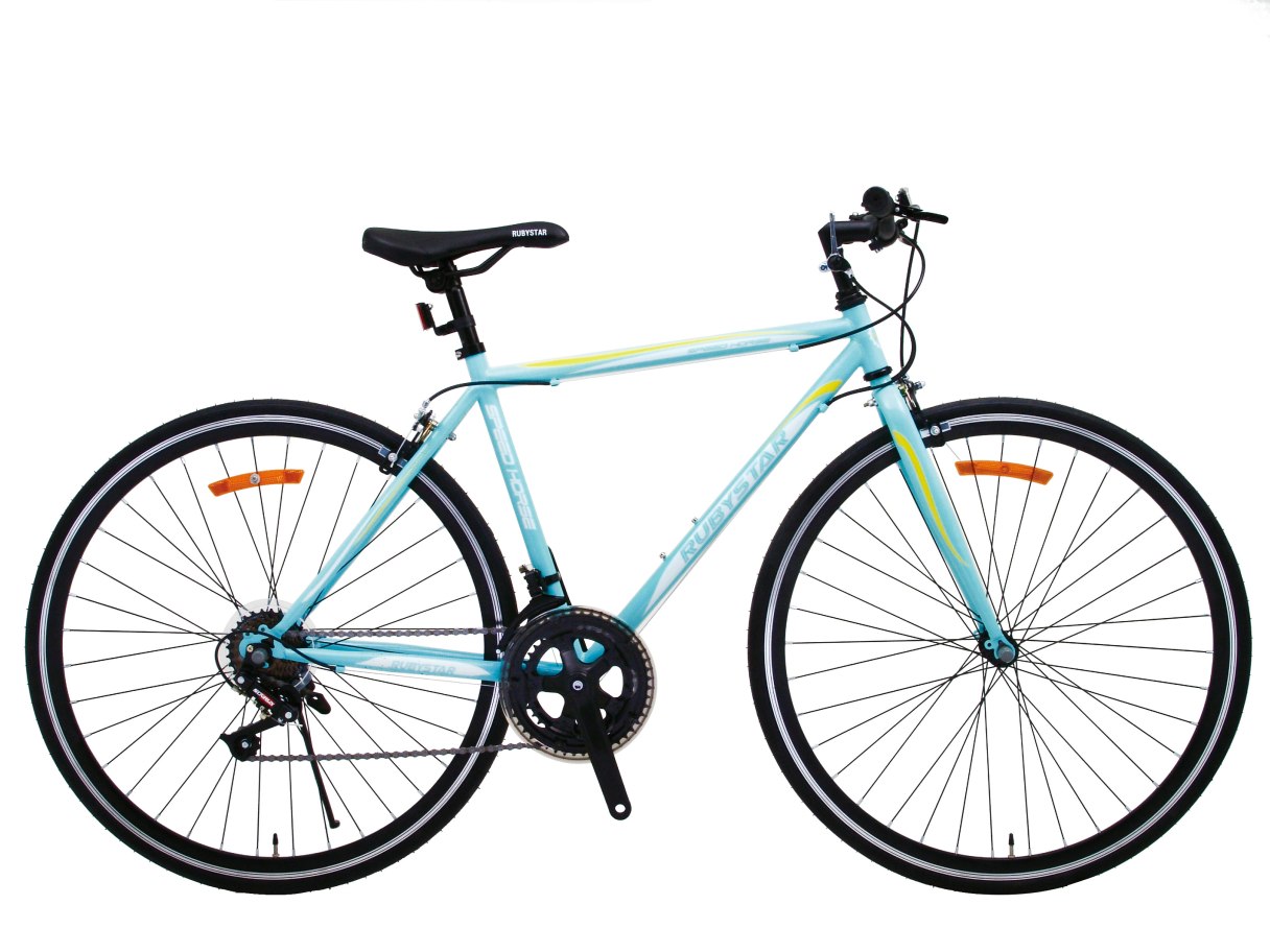 700C 鋁合金平把公路車 水藍